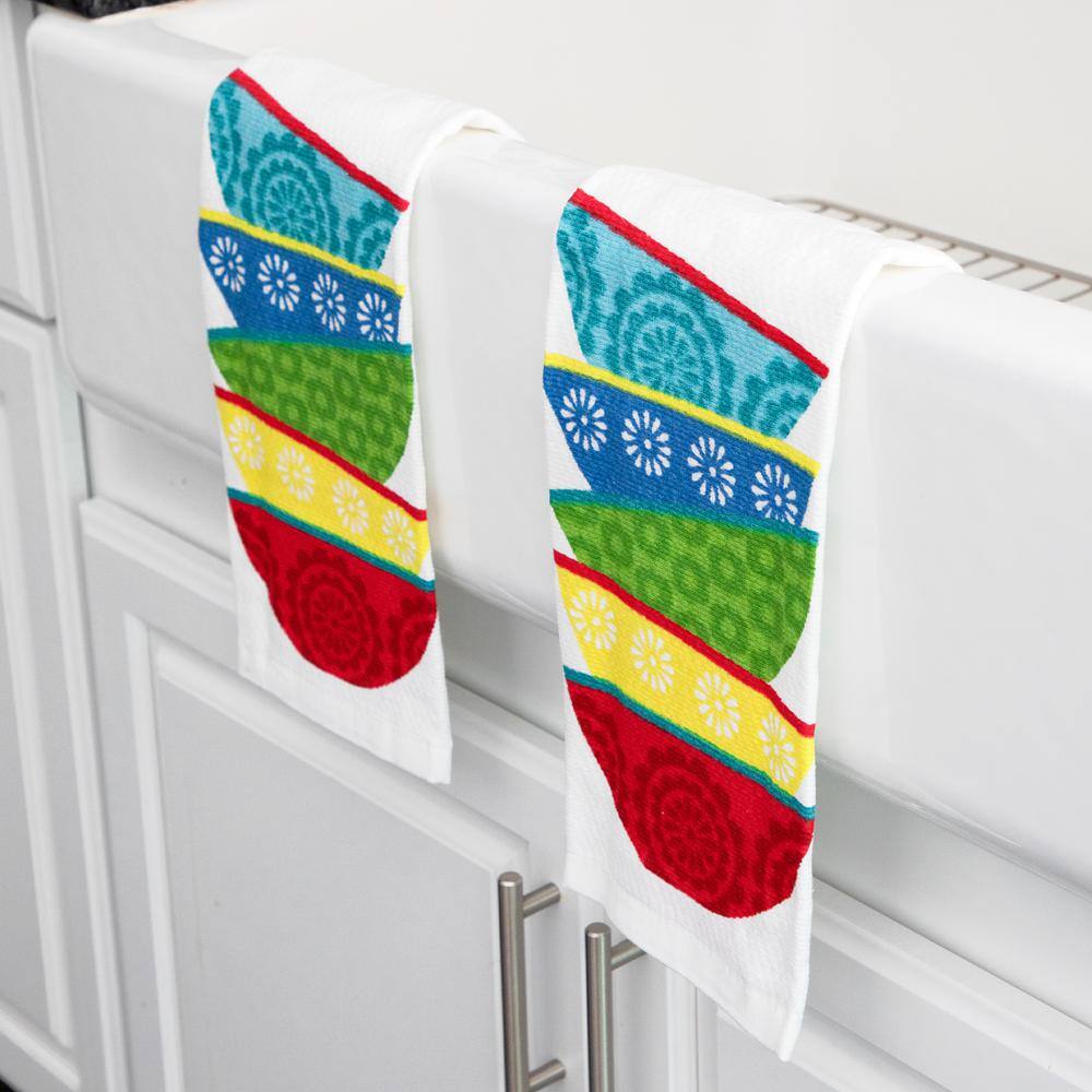 Colorful Cotton Dual-Purpose Kitchen Dish Towel Set, 2-Pack
