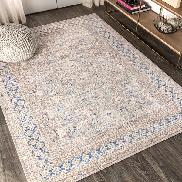 JONATHAN Y Hardwick English Country Argyle Gray/Blue 4 ft. x 6 ft. Area Rug