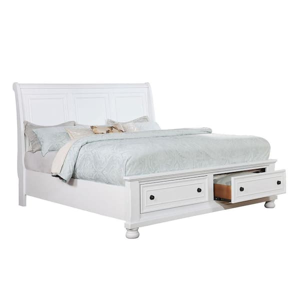 Unbranded Cyra White Wood Frame Queen Platform Bed