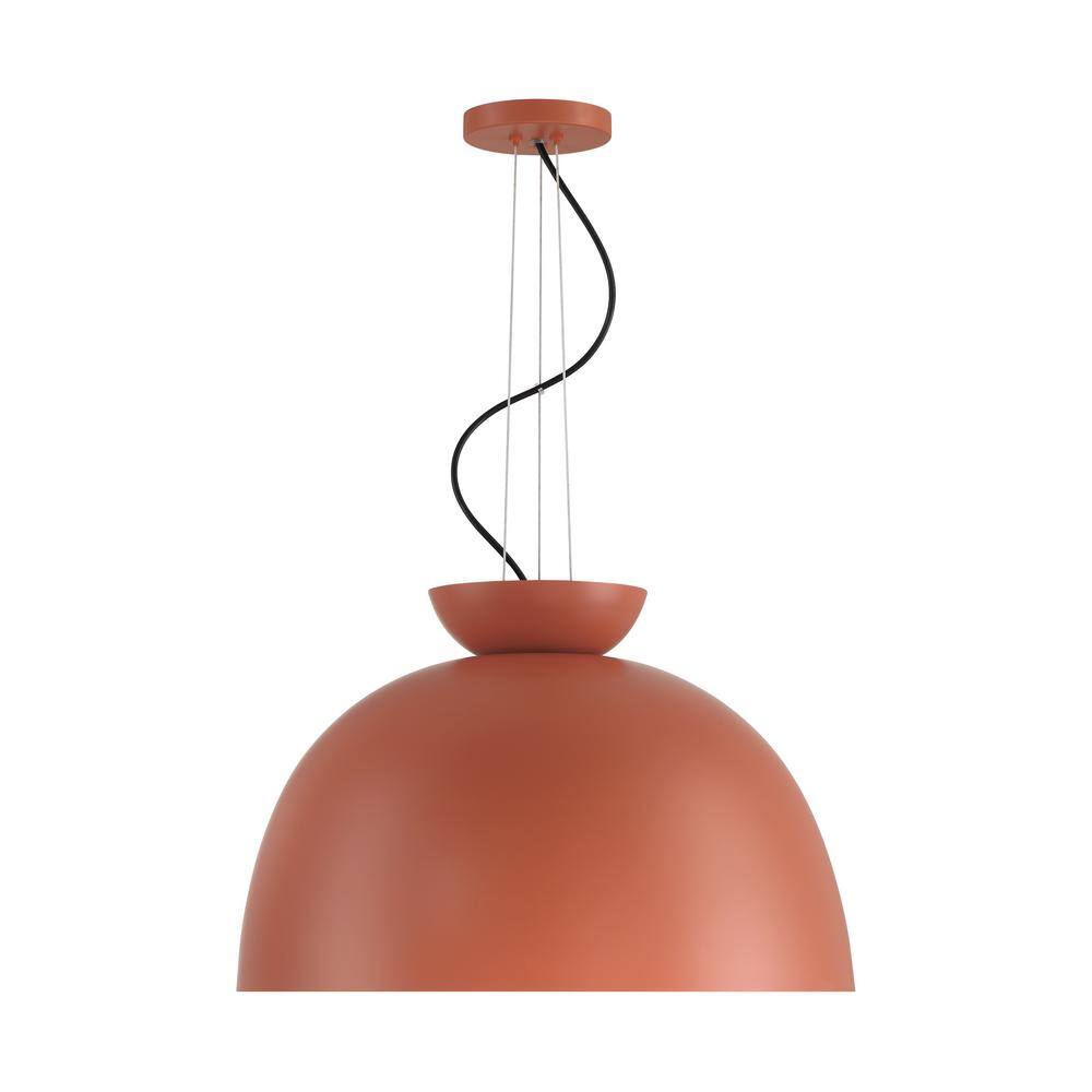 Ventura Baked Clay Dome Pendant Light with Frosted Glass Globe