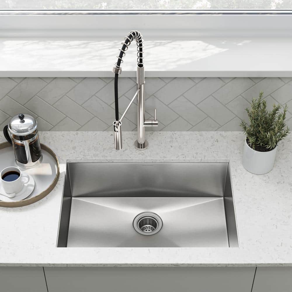 Tourner 26 x 18 Brushed Stainless Steel Single Basin Undermount Kitchen Sink