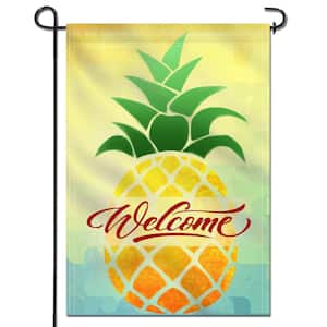 18 in. x 12.5 in. Double Sided Garden Flag Cartoon Pineapple Welcome Decorative Spring Summer Garden Flags