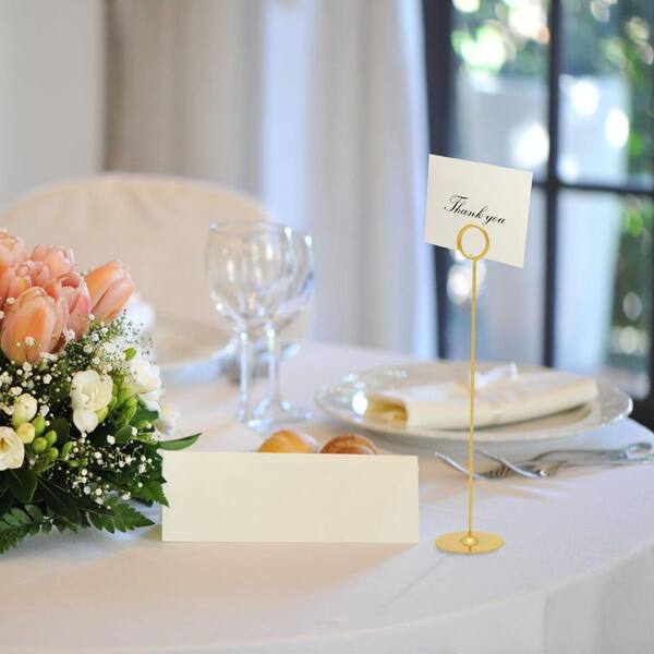 Gray Bunny 16-Pack Gold Metal Table Number Holders – Place Card Stands For Weddings & Parties