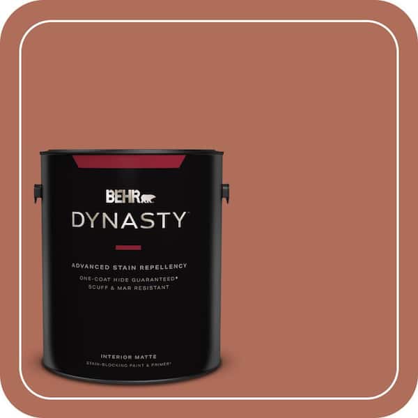 BEHR DYNASTY 1 gal. #BXC-39 Sunset Orange Matte Interior Stain-Blocking Paint & Primer