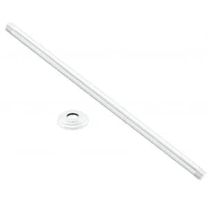 1/2 in. IPS x 24 in. Round Ceiling Mount Shower Arm with Flange, Powder Coat White