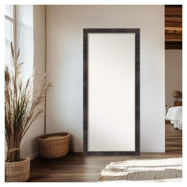 Odin Antique Bronze 28.75 in. W x 64.75 in. H Non-Beveled Modern Rectangle Wood Framed Full Length Floor Leaner Mirror