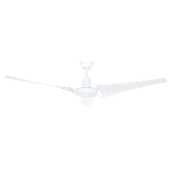 Industrial 60 in Indoor White Ceiling Fan with Wall Control 