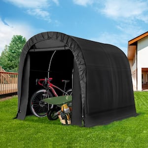7.3 ft. W x 8 ft. D x 6.8 ft. H Black Heavy-Duty Storage Tent, Outdoor Tool Shed, Carport, Portable Garage