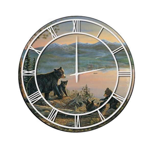 Unbranded "Serenity at Twilight" Full Coverage Art and White Numbers Imaged Wall Clock