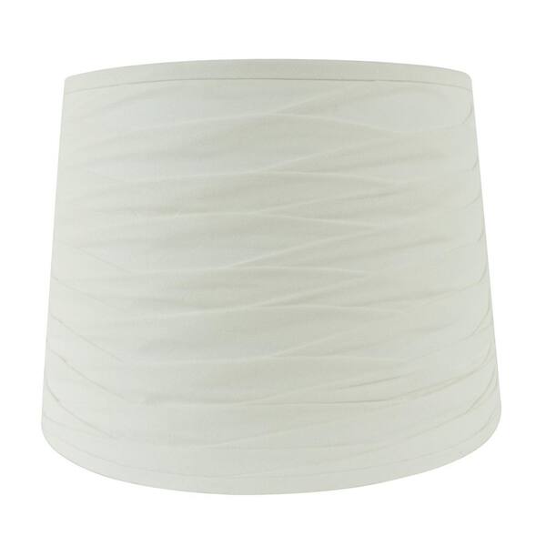 Unbranded 15 in. W x 11 in. H W White Pleated Hardback Empire Lamp Shade