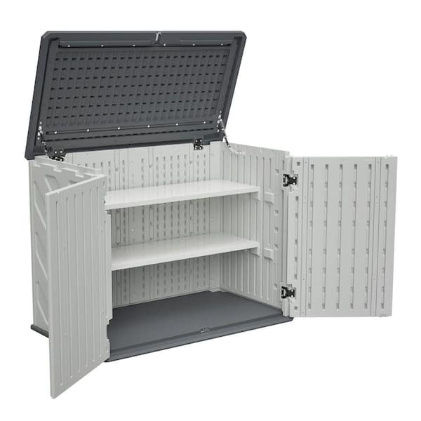 52 in. W x 30 in. D x 39 in. H Plastic Horizontal Storage Cabinet with Removable Shelf Lockable Door in White(11sq. ft.)