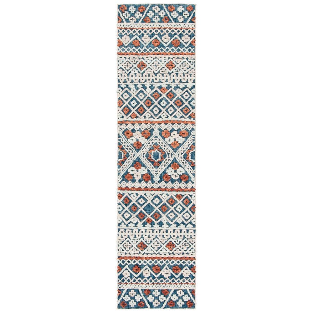 Aspen 2 ft. x 9 ft. Blue/Orange Geometric Western Runner Rug price history on PriceWatchPro