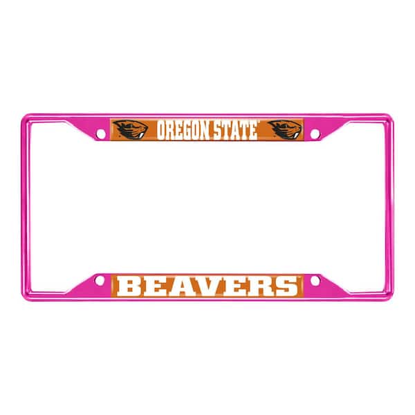 FANMATS Universal Fit Oregon State University License Plate Frame - Pink