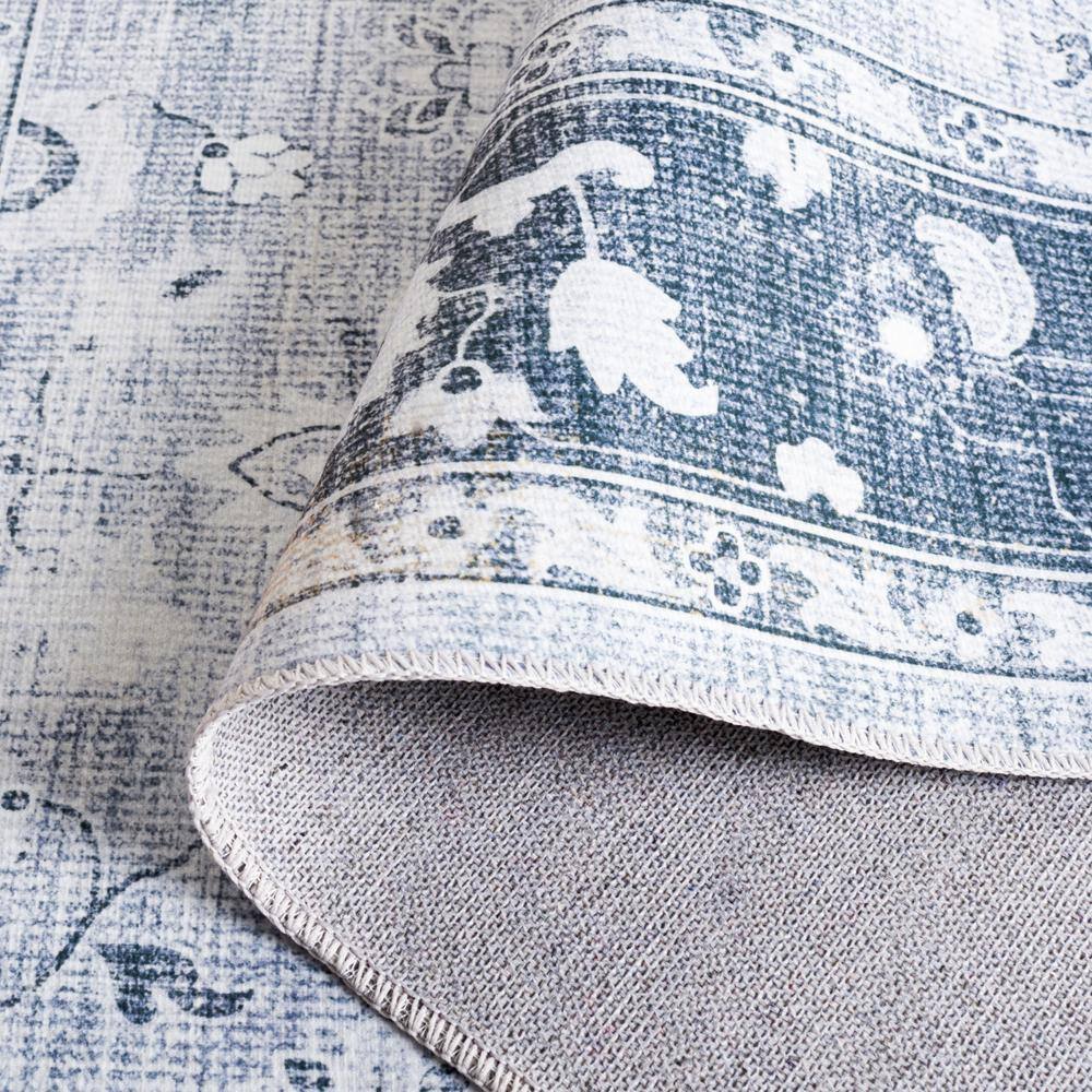 Arizona Gray Synthetic Machine Washable Area Rug 4' x 6'