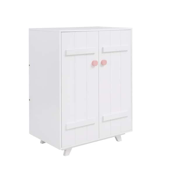 Unbranded 31.5 in. W x 19.7 in. D x 43.4 in. H Bathroom White Linen Cabinet