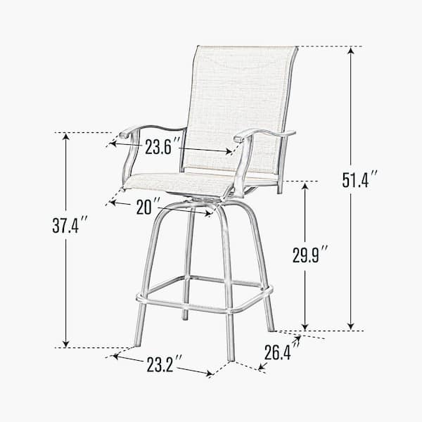 BRIDGELAND Pneumatic Swivel Metal Bar Stool with Low Back Support 91017 -  The Home Depot