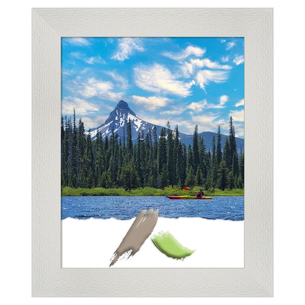 Amanti Art Size 16 in. x 20 in. Mosaic White Picture Frame Opening