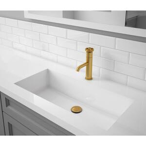 Nova Single Hole 1-Handle Bathroom Faucet in Brushed Titanium Gold finish