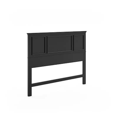 Homestyles Bedford 4- Piece Black Wood Queen Headboard, Two Nightstands And Chest