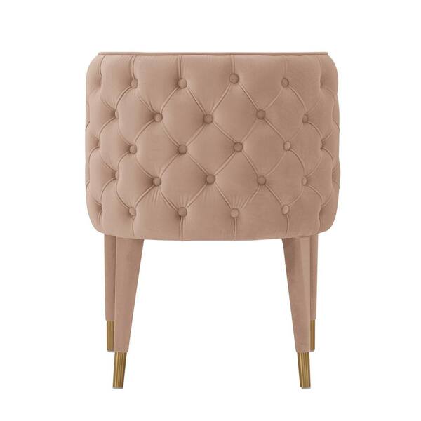 Manhattan Comfort Modern Maya Tufted Velvet Dining Chair in Nude Manhattan Comfort Modern Maya Tufted Velvet Dining Chair in Nude