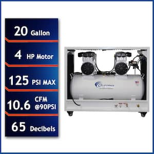 20 Gal. 4.0 HP Ultra Quiet and Oil-Free Electric Air Compressor in Sound Proof Cabinet