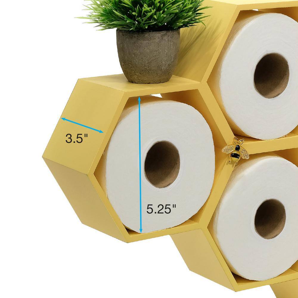 Yellow Honeycomb Wall Mounted Toilet Paper Holder