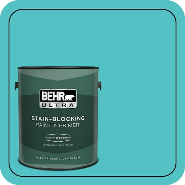 BEHR ULTRA 1 gal. #500B-4 Gem Turquoise Extra Durable Semi-Gloss Enamel Interior Paint & Primer