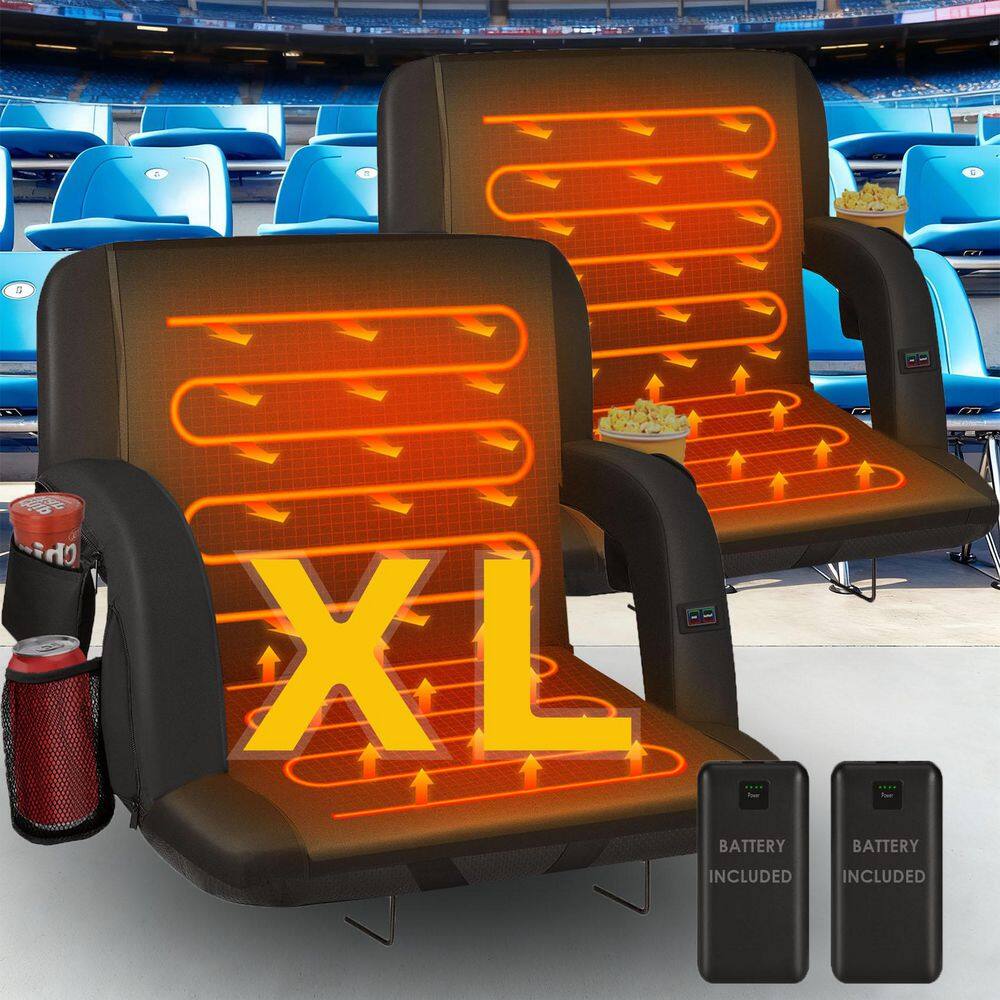 Heated Stadium Seat with Back Support for Bleachers-20,000mAh Power Bank, 3-Level Heating for Sports Events(2PK) price history on PriceWatchPro