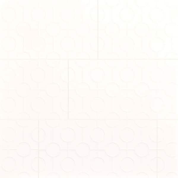 Luminique Arctic White 12 in. x 24 in. Glossy Ceramic Circle Wall Tile (15.56 sq. ft./case)