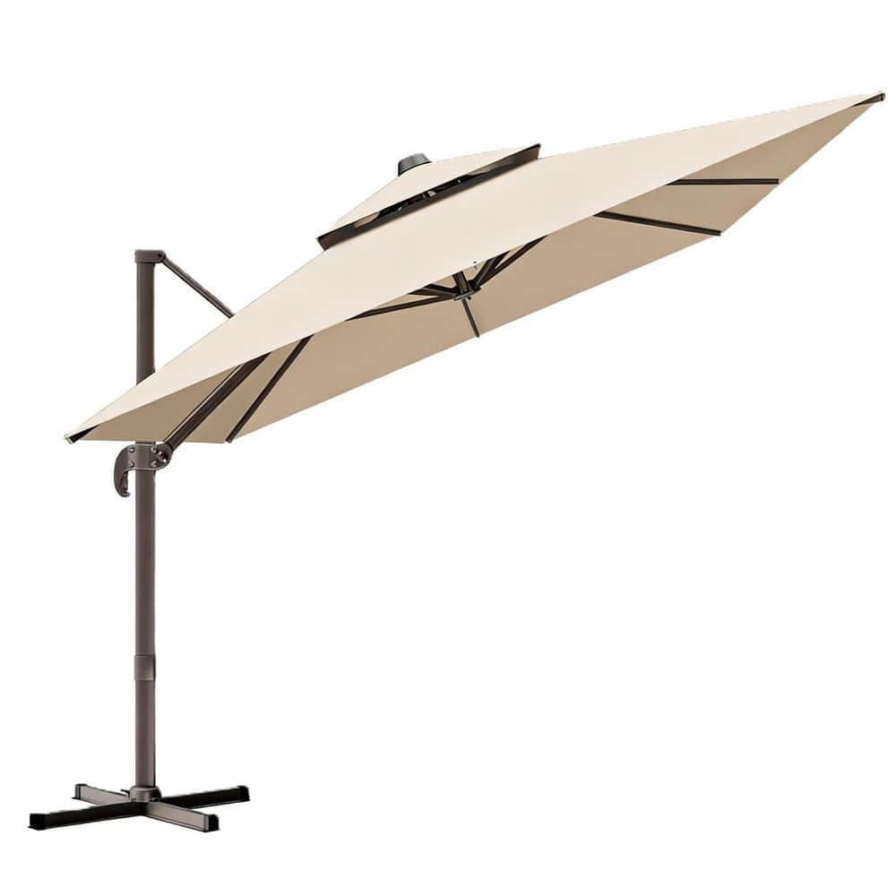 13 ft. Patio Umbrella in Beige, Large Cantilever Rectangular Double Top Heavy Duty Offset Umbrellas with 360° Rotation price history on PriceWatchPro