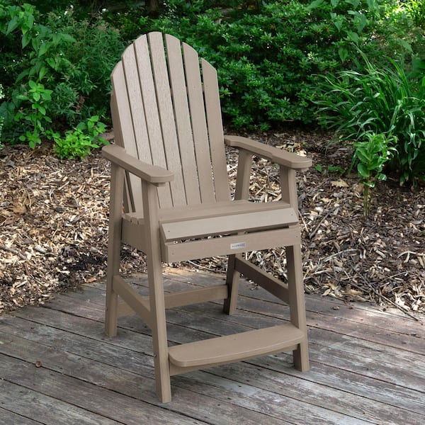 Highwood Hamilton Woodland Brown Counter Height Plastic Outdoor Dining Chair in Woodland Brown (Set of 1)