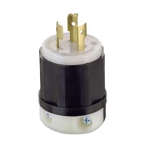 20 Amp 125/250-Volt Locking Non-Grounding Plug, Black/White