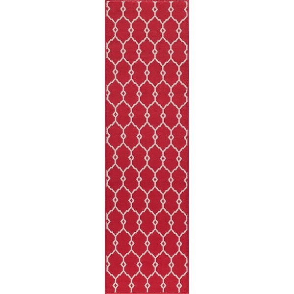 Momeni Baja Red 2 ft. x 8 ft. Indoor/Outdoor Runner Rug