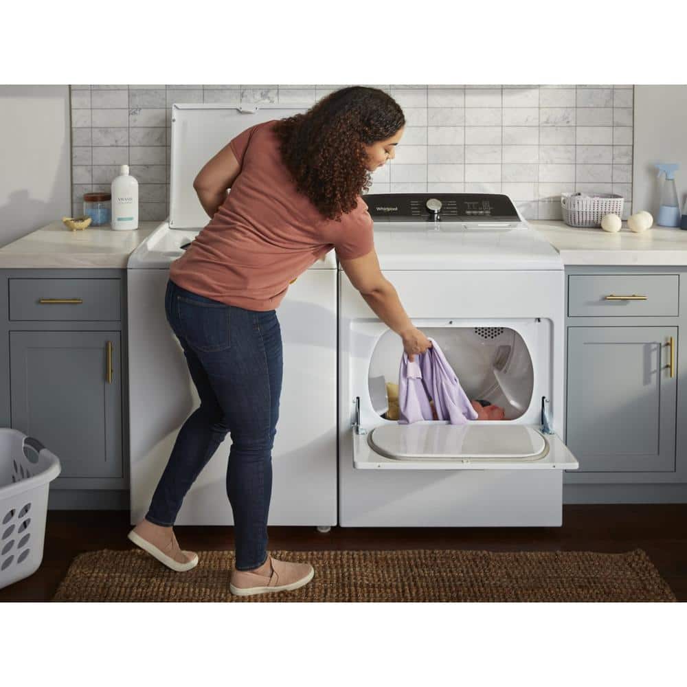 White 7.0 cu ft Electric Front Load Dryer with Moisture Sensing