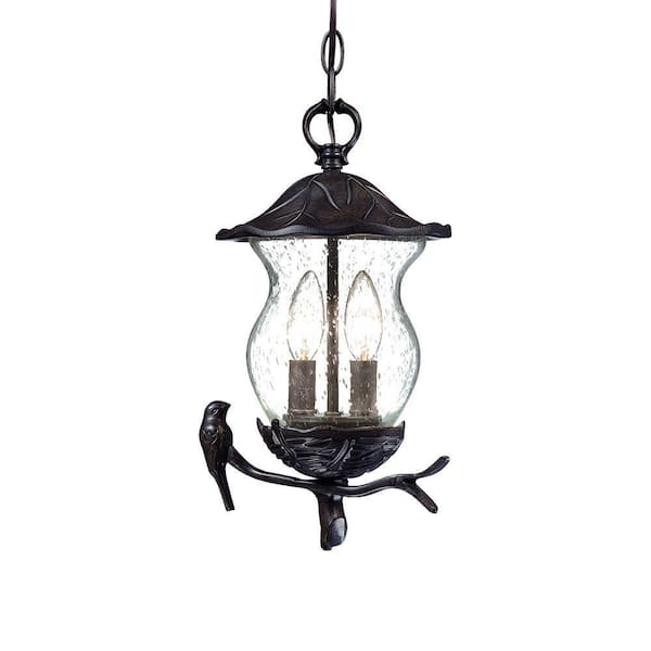 Acclaim Lighting Avian Collection Hanging Outdoor 2-Light Black Coral Light Fixture