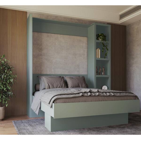 Oakland Living Easy-Lift Green Wood Frame Queen Murphy Bed with ...