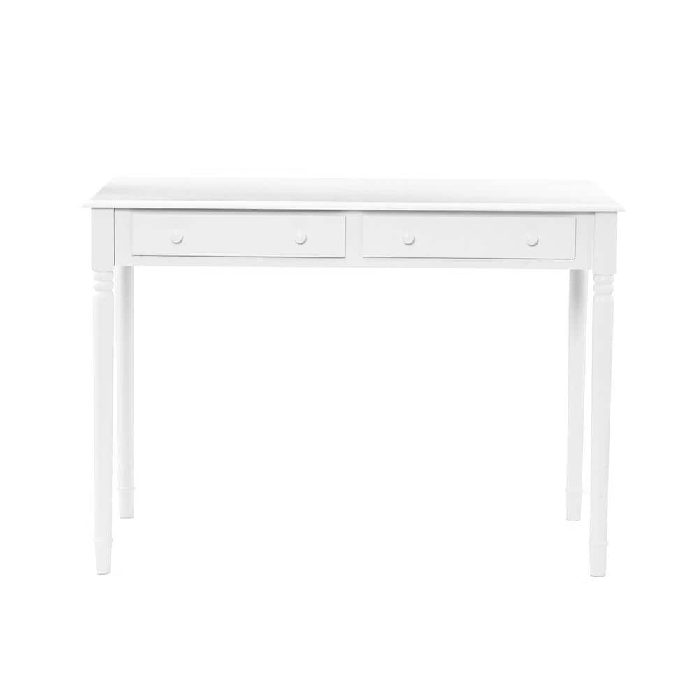 UPC 037732288000 product image for 43 in. Rectangular White 2 Drawer Writing Desk with Storage | upcitemdb.com