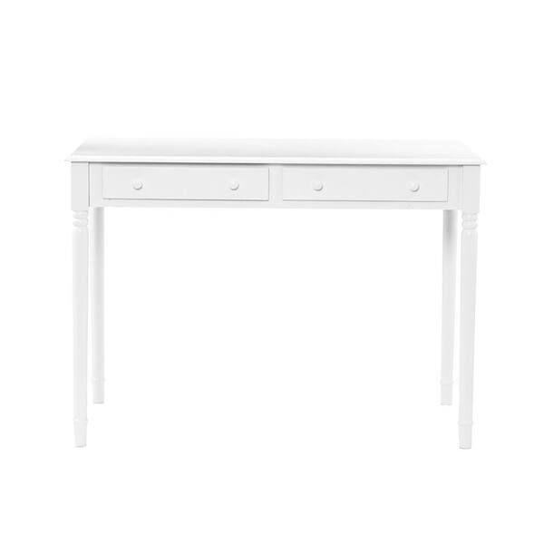 slim white writing desk