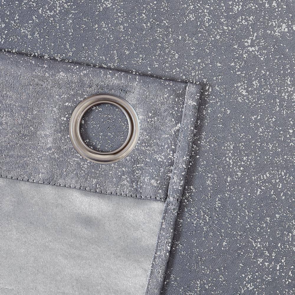 Silver Blackout Grommet Polyester Window Panels, 76" x 84"