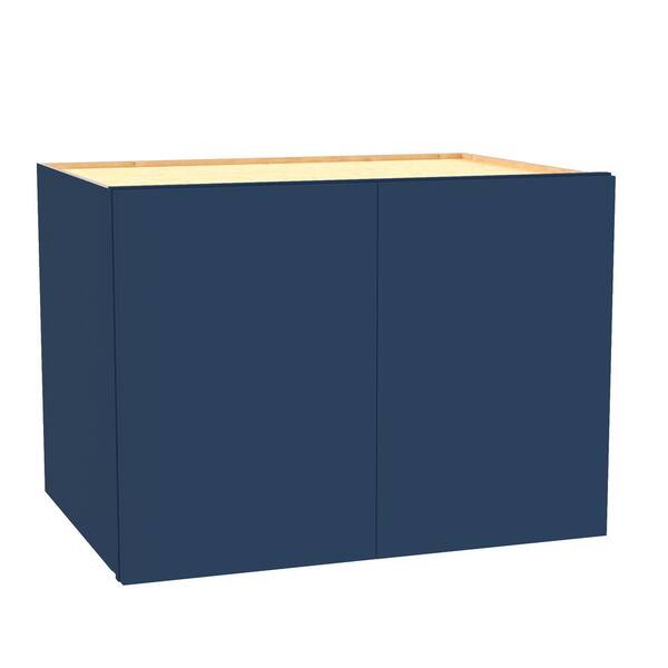 Hargrove 33 in. W x 12 in. D x 24 in. H Assembled Plywood Wall Bridge Kitchen Cabinet in Vessel Blue with Soft Close