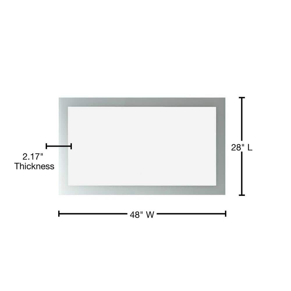 Callista 48" Brushed Aluminum Frameless LED Vanity Mirror