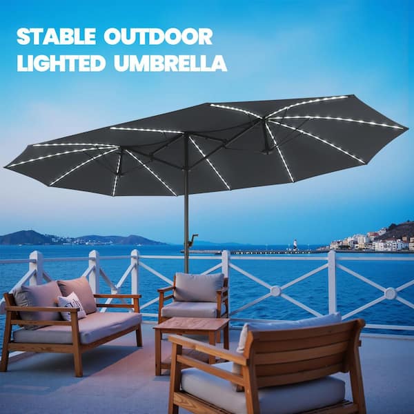 11 foot wood patio umbrella 11 ft Large Wind Resistant Cantilever Umbrella