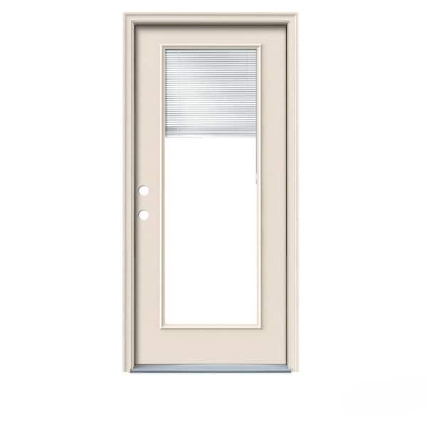 JELD-WEN 36 In. X 80 In. Full Lite Primed Fiberglass Prehung Right-Hand ...