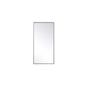 Timeless Home 28 in. W x 14 in. H Modern Metal Framed Rectangle Silver Mirror