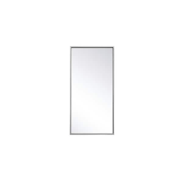 Unbranded Small Rectangle Silver Modern Mirror (14 in. H x 28 in. W)