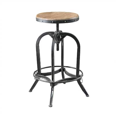 Noble House 39 in. Ximen Antique Adjustable Bar Stool 8158