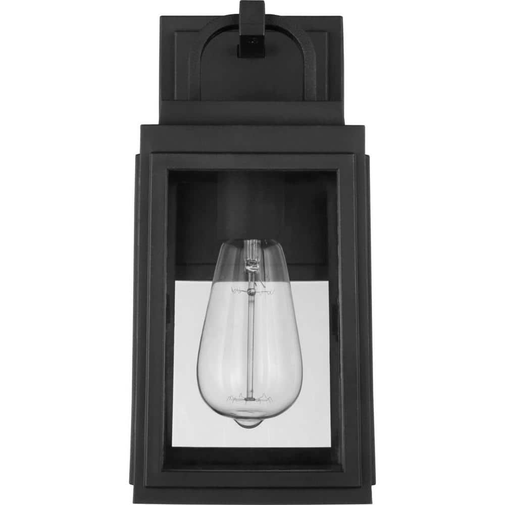 Grandbury Black Bronze Outdoor Wall Lantern with Clear Glass