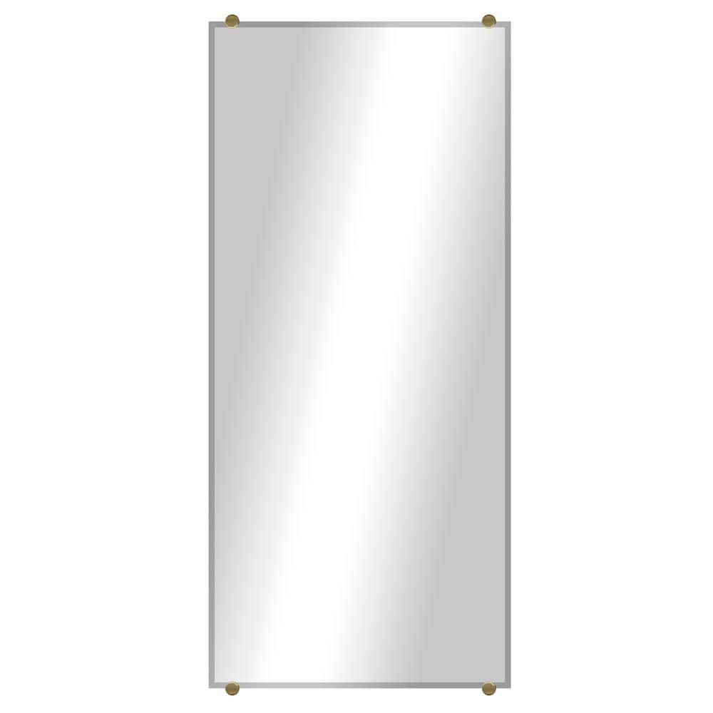 Modern Rustic (26.5in. W x 60in. H) Frameless Beveled Rectangular Wall Mirr