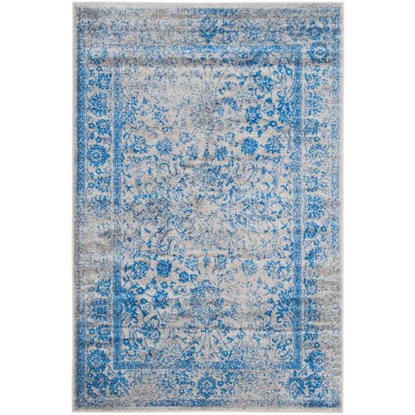 SAFAVIEH Adirondack Grey/Blue 4 ft. x 6 ft. Border Area Rug