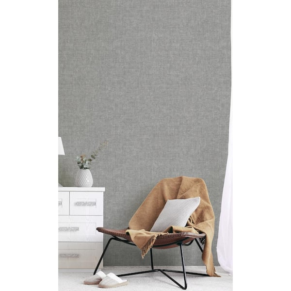 Walls Republic Cool Grey Plain Print Non-Woven Paper Paste the Wall Textured Wallpaper 57 sq. ft.